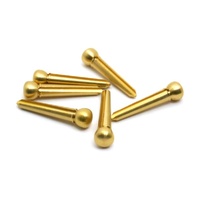 BBT Acoustic Guitar Bridge Pin Set - Brass - Made in Japan