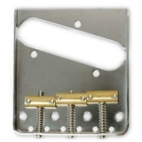 Big Bang Tone Vintage Style 3-Saddle Electric Guitar Bridge - unplated Brass Saddles 