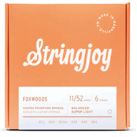 Stringjoy Foxwoods (11-52) Coated Phosphor Bronze Acoustic Guitar Strings