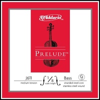 D'Addario Prelude Bass Single G String, 1/8 Scale, Medium Tension J611