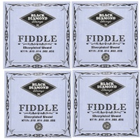 Black Diamond N719 Silverplated 4/4 Fiddle / Violin Strings Set, Medium - 4 SETS