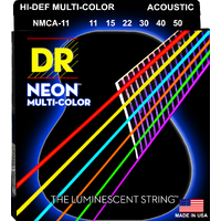 DR Strings Hi-Def NEON Multi-Color Acoustic Guitar Strings  11-50