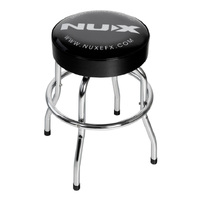 NU-X Branded Bar Stool in Chrome with Black Padded Top