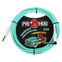 Pig Hog Seafoam Green Instrument Cable 10ft Right Angle / Straight