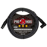 Pig Hog Hex Series Microphone XLR Cable, 10ft – Grey -  Right Angle