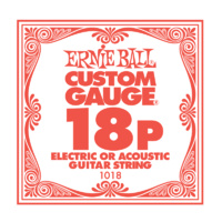  Ernie Ball Nickel Plain Single Acoustic/Electric Guitar String .018 Gauge