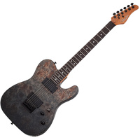 Schecter PT Standard 6 String Electric Guitar - Black Fade Burst Burl