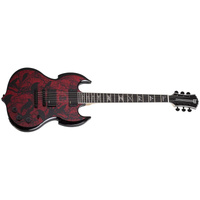 Wylde Audio Barbarian Guitar, Ebony Fretboard, Blood Raven