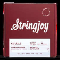 Stringjoy Naturals | ( 11-52 ) Phosphor Bronze Acoustic Guitar Strings