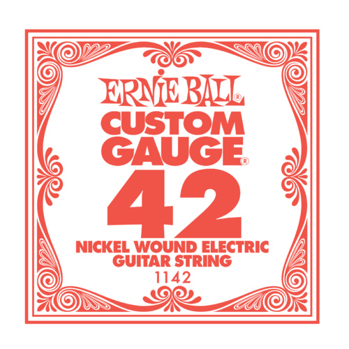 1 x Ernie Ball Nickel Wound Single Electric Guitar String .042 Gauge PO1142