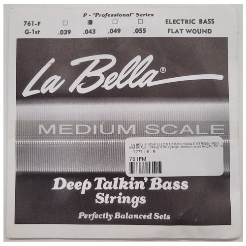 La Bella Deep Talking761FM Flatwound Bass Single string Gauge .043 *ONE STRING*