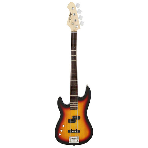 Aria STB-PJ Series Left Handed Electric Bass Guitar in 3-Tone Sunburst