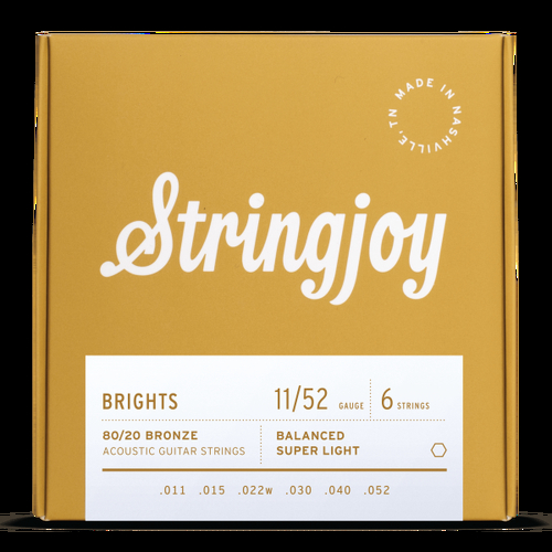 Stringjoy Brights (11-52) 80/20 Bronze Acoustic Guitar Strings