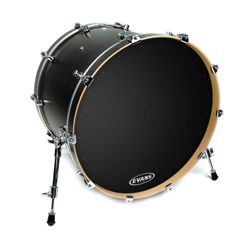 Evans EQ1 Resonant Black Bass Drum Head, 20 Inch