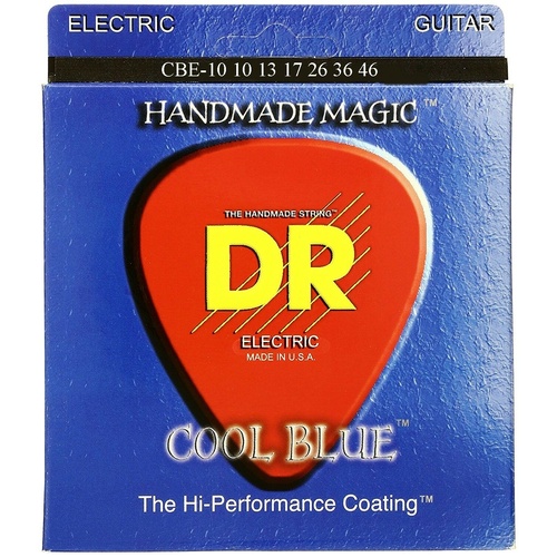 DR Strings Cool Blue * Coated * Electric Guitar Strings Medium 10 - 46 