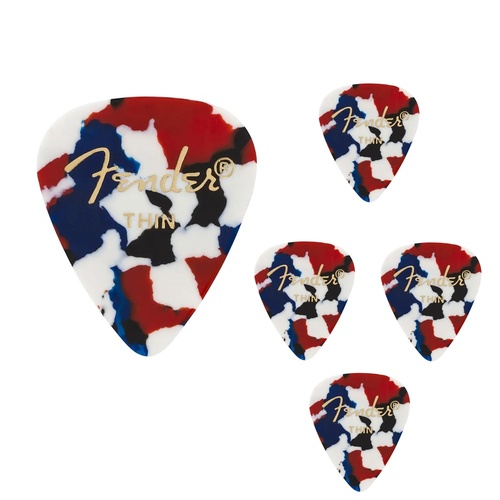 Fender Premium Celluloid Guitar Picks 351 Confetti Thin - 5 Picks