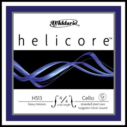 D'Addario Helicore Cello Single G String, 4/4 Scale, Heavy Tension  H513-H