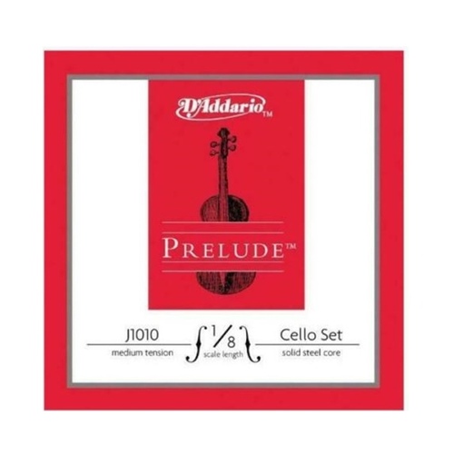 D'Addario Prelude Cello Strings Set 1/8 Scale, Medium Tension Full set