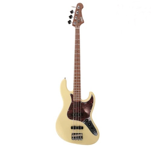 Jet JJB-300 4-String Bass Guitar with Maple Fretboard – Vintage Yellow