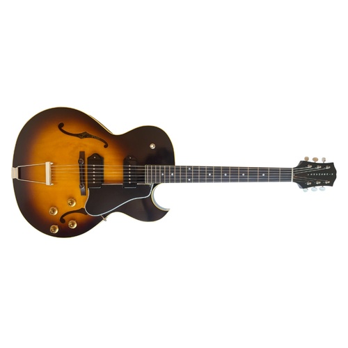 King Snake Curtis P90 Hollowbody Electric Guitar, Tobacco Sunburst c/w Case