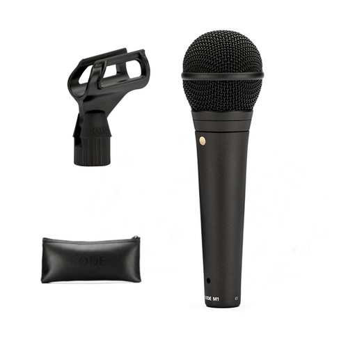 Rode M1 Live performance cardioid dynamic microphone with lifetime warranty.