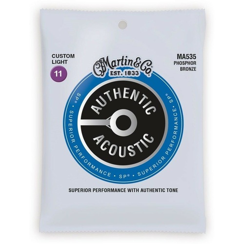 Martin Authentic SP Acoustic Guitar Strings  11 - 52 Custom Light