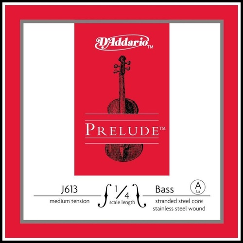 D'Addario Prelude Bass Single A String, 1/4 Scale, Medium Tension J613