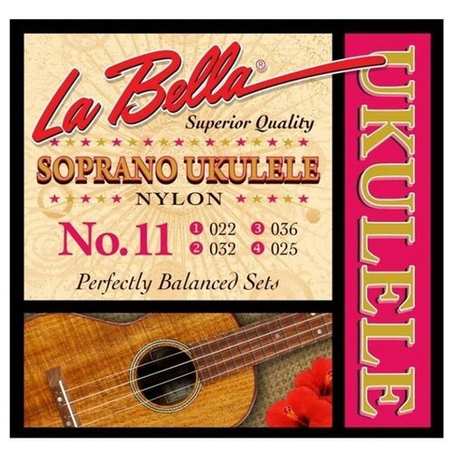 La Bella 11 Soprano Ukulele Strings Clear Nylon perfectly Balanced Set LaBella