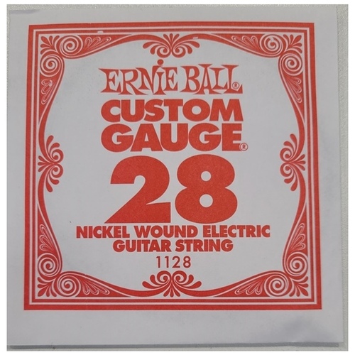 1x Ernie Ball Nickel Wound Single Electric Guitar String .028 Gauge PO1128