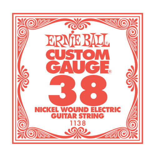 Ernie Ball Nickel Wound Single Electric Guitar String .038 Gauge PO1138 , 1 single string