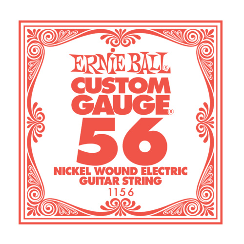 1 x Ernie Ball Nickel Wound Single Electric Guitar String .056 Gauge PO1156