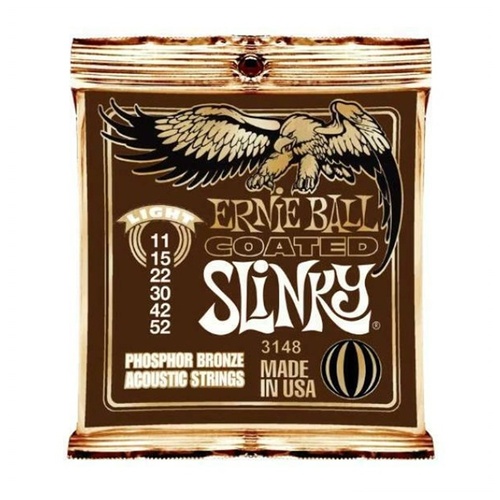 Ernie Ball 3148 Coated Slinky Phosphor Bronze Acoustic Guitar Strings 11 - 52