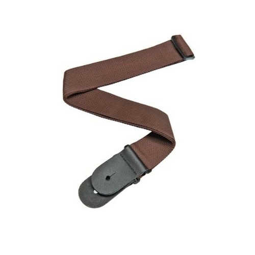 Planet Waves Polypropylene Guitar Strap,Brown  Adjustable with Leather Ends