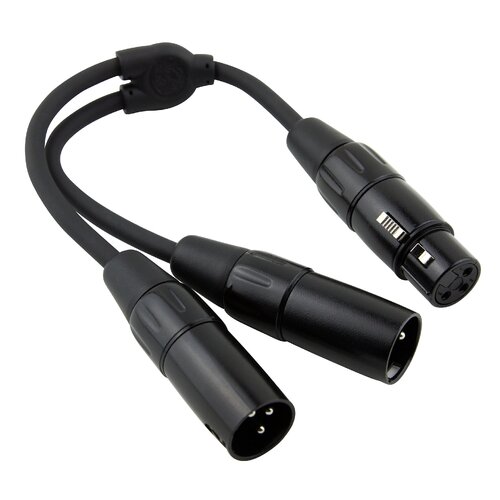 Pig Hog 6″ Y Cable, XLR (F) -Dual XLR (M) Cable