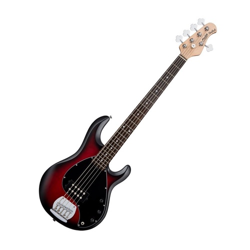 Sterling by Musicman Ray5 5-String Stingray Bass - Ruby Red Burst Satin