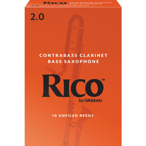 Rico Contrabass Clarinet / Bass Saxophone Reeds, Strength 2 -  10-pack