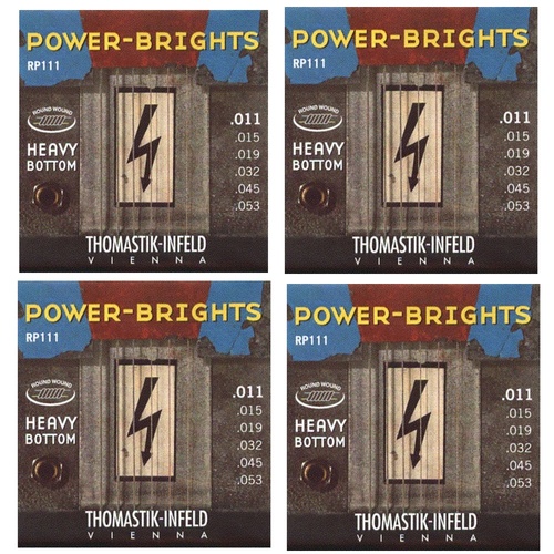 Thomastik-Infeld Power-Brights RP111 Electric Guitar Strings 11-53 - 4 Sets