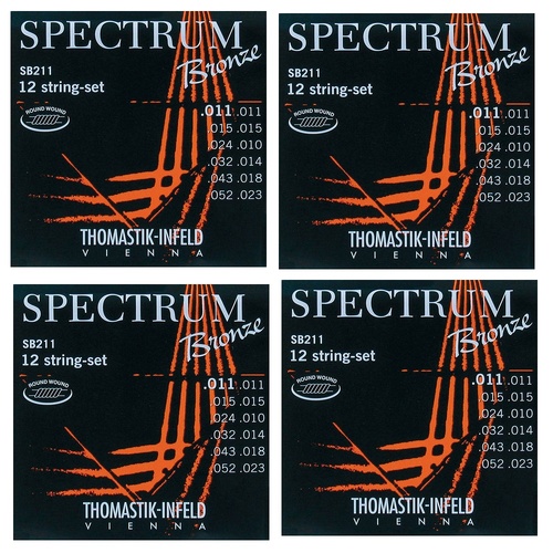 Thomastik-Infeld Spectrum Bronze Acoustic Guitar Strings 12-String 11-52 - 4 Sets