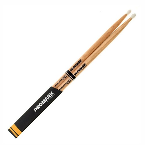 Promark TX5AN American Hickory Nylon Tip 5A Nylon Tip  Drumsticks - 1 Pair