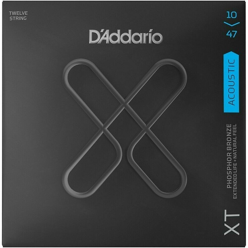 D'Addario XTABR1047-12 Light XT 80/20 Bronze 12-string Acoustic Guitar Strings -