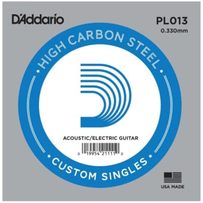 D'Addario PL013 Plain Steel Guitar Single String, .013 , 1single