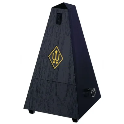 Wittner 855161 Maelzel Pyramid Metronome with Bell in Simulated Black Wood Grain