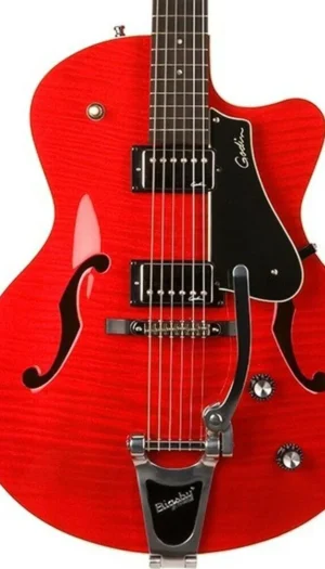 GODIN  5th Avenue Uptown Trans Red GT w/Bigsby Hollow Body Guitar with case