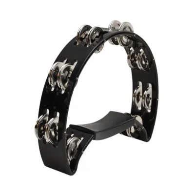 Maxtone Tambourine- Half Moon Shape Black