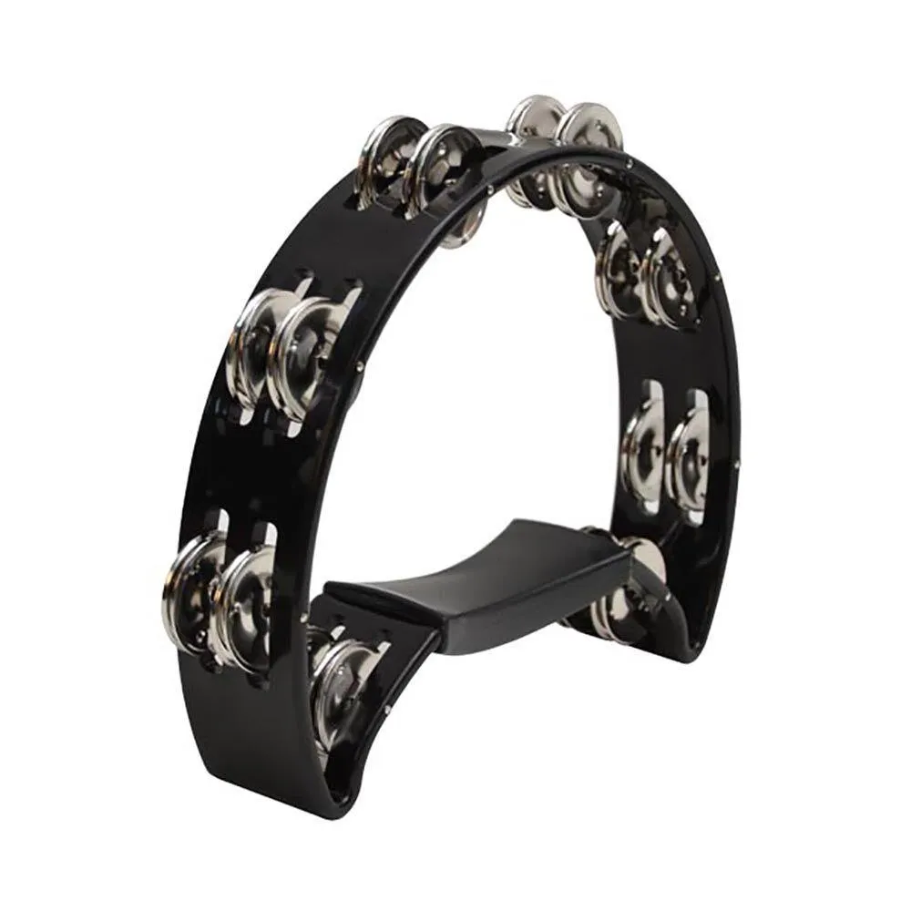 Maxtone Tambourine- Half Moon Shape Black