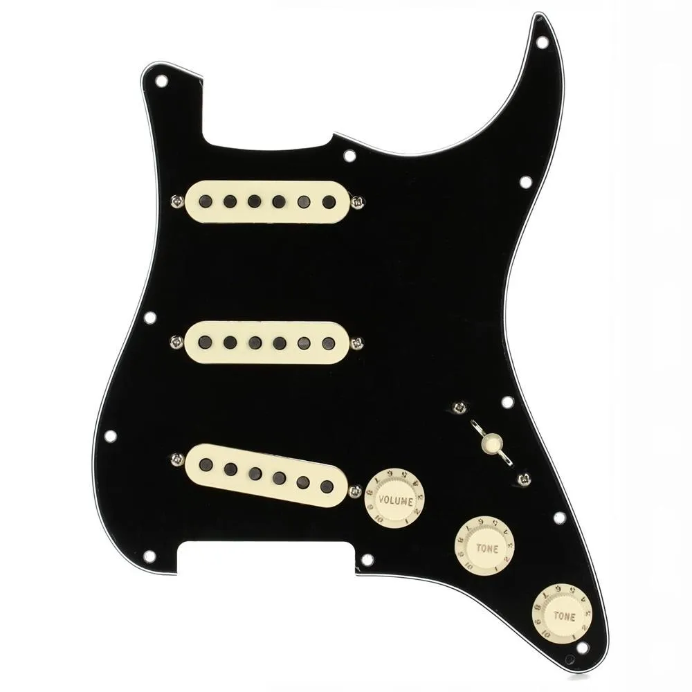 Fender Tex-Mex SSS Pre-wired Stratocaster Pickguard - Black 3-ply