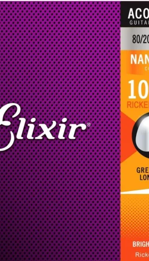 Elixir Nanoweb Coated 80/20 Bronze Acoustic Rickenbacker Special - 10 14 24 32 42 53