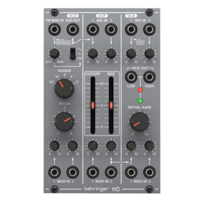 The Behringer Legendary Analog 110VCOVCF VCA Module For Eurorack