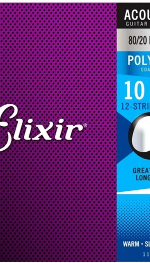 Elixir 11150 12-String 80/20 Bronze Polyweb Coated Light Acoustic Strings 10 -47