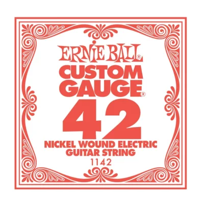 1 x Ernie Ball Nickel Wound Single Electric Guitar String .042 Gauge PO1142